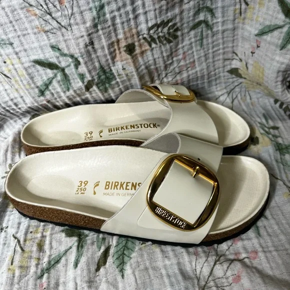 Birkenstock Cream Madrid Big Buckle Sandals Women’s Size EU39 US 8/8.5 - Picture 5 of 6